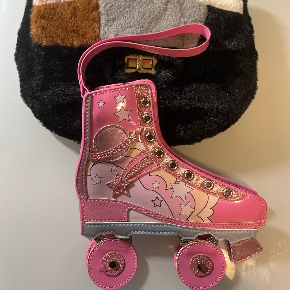 Kids' Pink Star Roller Skate Purse - Brand Unspecified